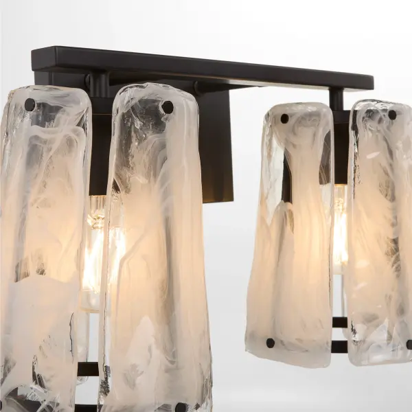 Bold Contemporary Vanity Light with Striking Ice-Like Glass Panels - Image 3