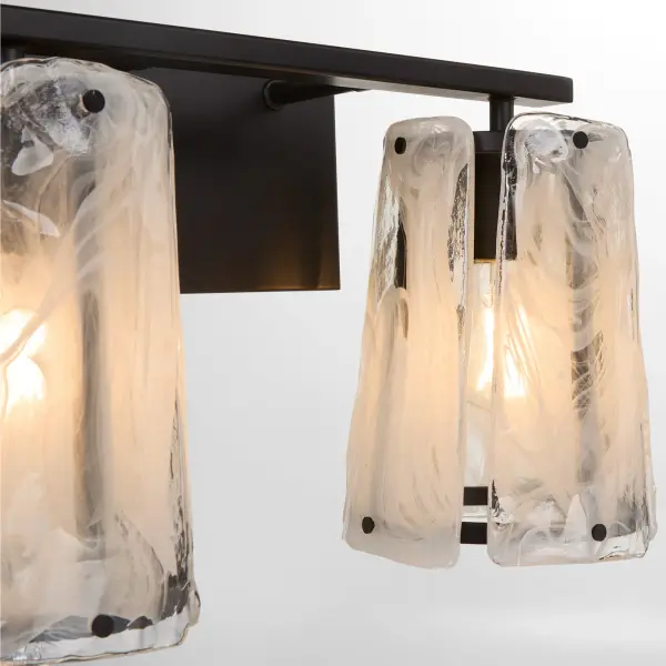 Bold Contemporary Vanity Light with Striking Ice-Like Glass Panels - Image 4