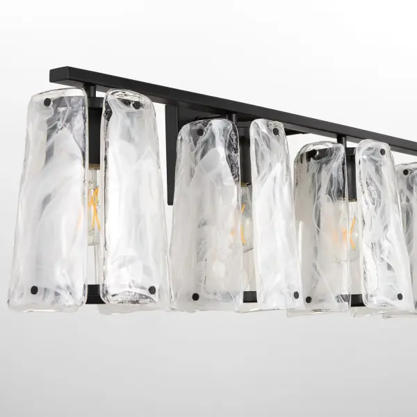 Bold Contemporary Vanity Light with Striking Ice-Like Glass Panels - Image 4