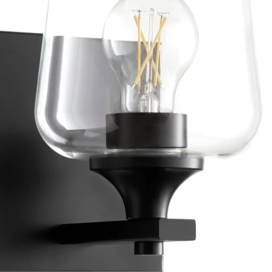 Classic Single-Light Sconce with Angular Frame and Clear Glass Shade - Image 2