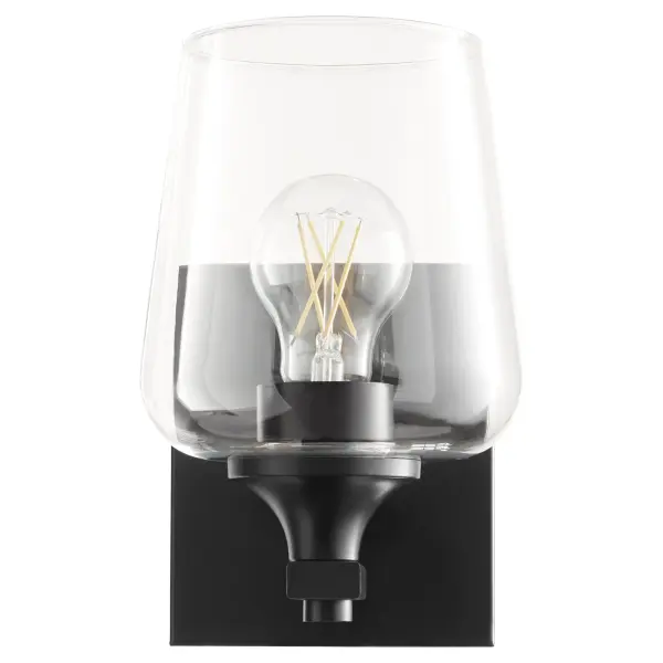 Classic Single-Light Sconce with Angular Frame and Clear Glass Shade - Image 3