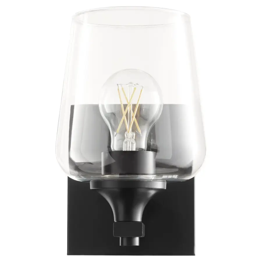 Classic Single-Light Sconce with Angular Frame and Clear Glass Shade - Image 3
