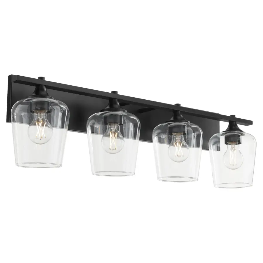 Classic Vanity Lighting with Modern Matte Black Finish - Image 2