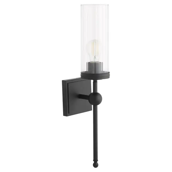 Lee Boulevard 1-Light Wall Sconce in Matte Black - Image 1