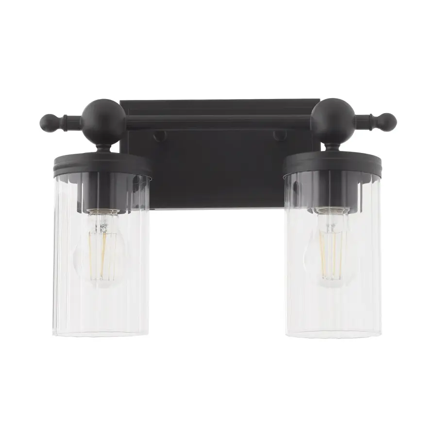 Lee Boulevard 2-Light Vanity in Matte Black - Image 1