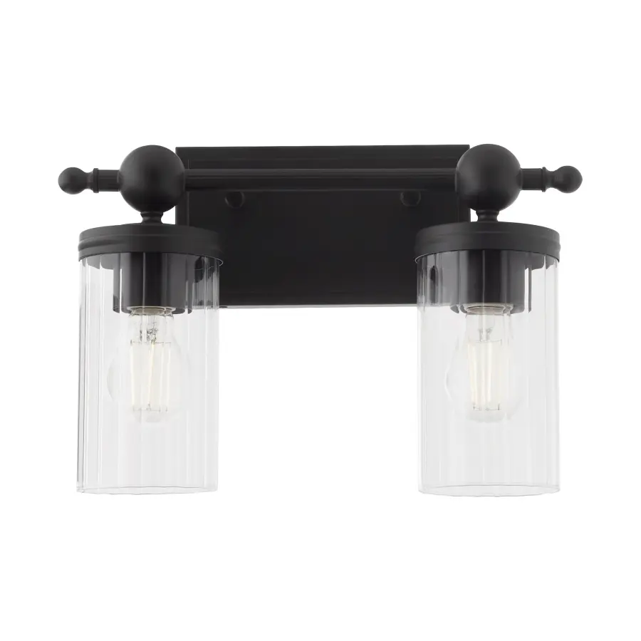 Lee Boulevard 2-Light Vanity in Matte Black - Image 2