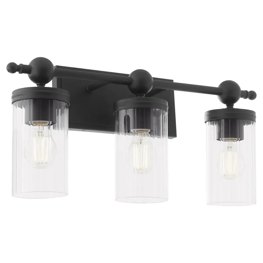 Lee Boulevard 3-Light Vanity in Matte Black - Image 2