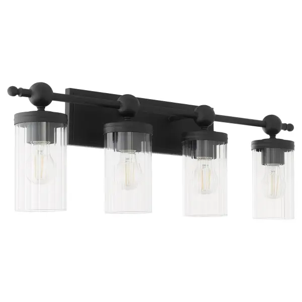 Lee Boulevard 4-Light Vanity in Matte Black - Image 1