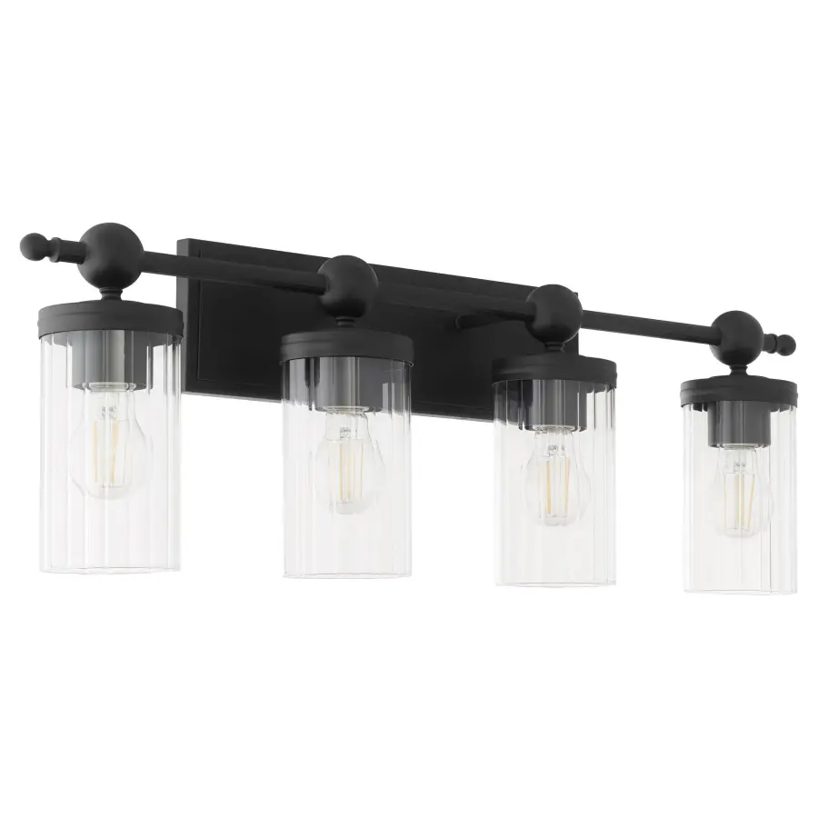 Lee Boulevard 4-Light Vanity in Matte Black - Image 1