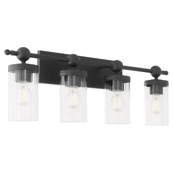 Lee Boulevard 4-Light Vanity in Matte Black - Image 2