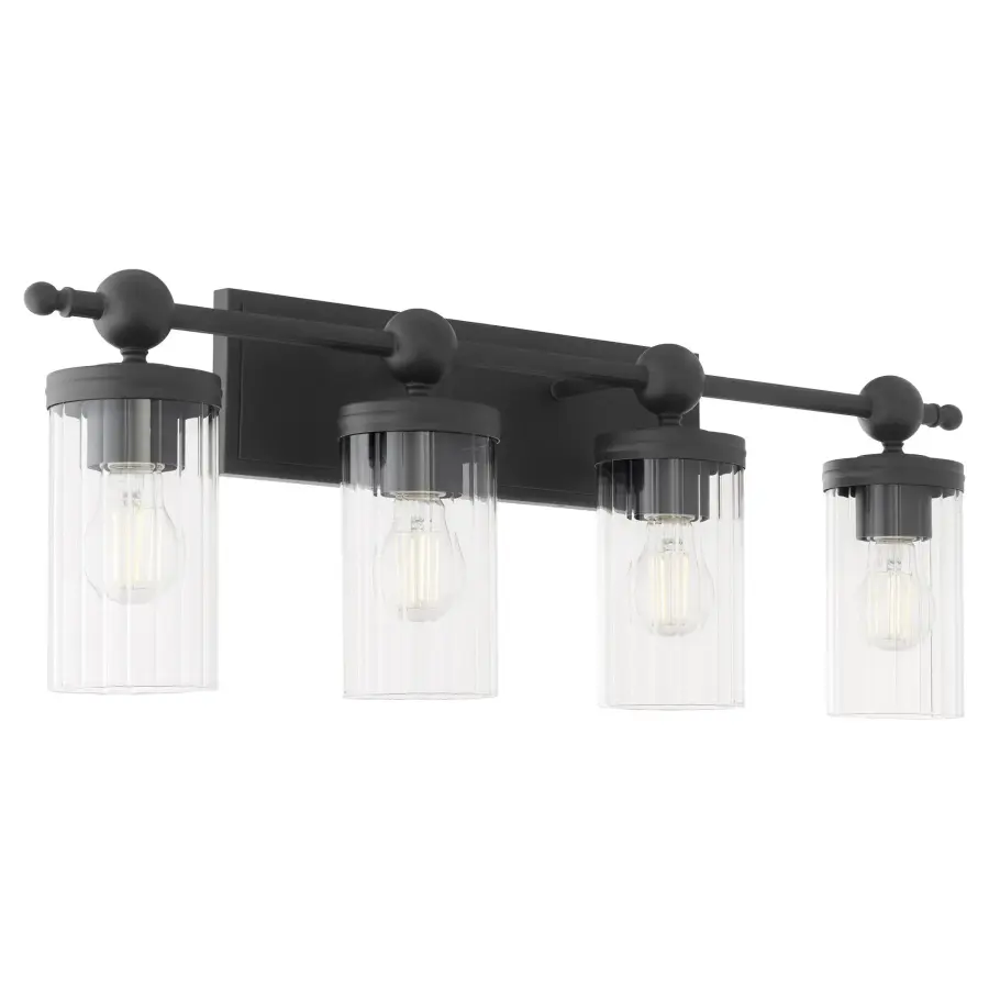 Lee Boulevard 4-Light Vanity in Matte Black - Image 2