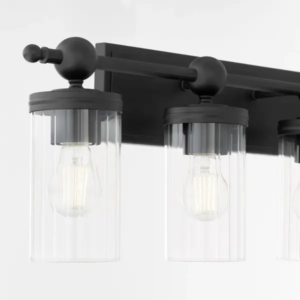 Lee Boulevard 4-Light Vanity in Matte Black - Image 3