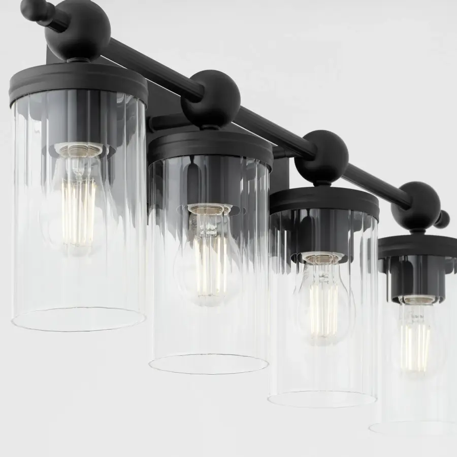 Lee Boulevard 4-Light Vanity in Matte Black - Image 4
