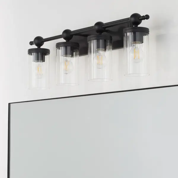 Lee Boulevard 4-Light Vanity in Matte Black - Image 5