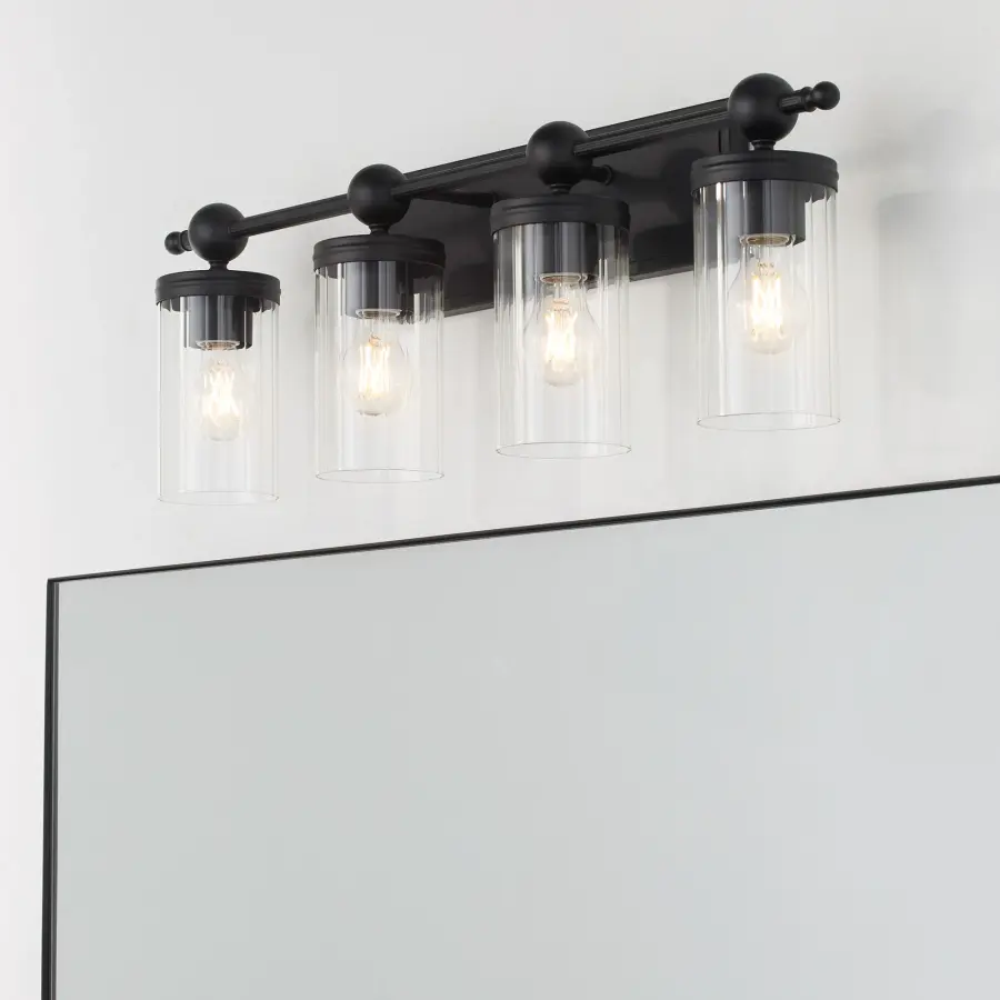 Lee Boulevard 4-Light Vanity in Matte Black - Image 6