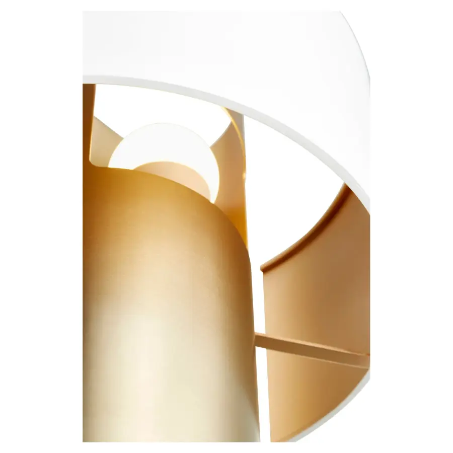 Half Cylinder Two-Tone Wall Sconce in Studio White and Aged Brass - Image 2