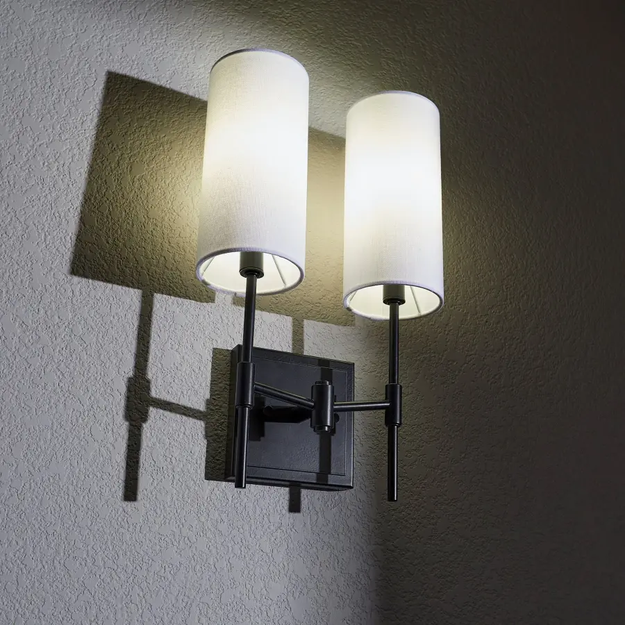 Hamilton 2-Light Wall Sconce in Matte Black - Image 6