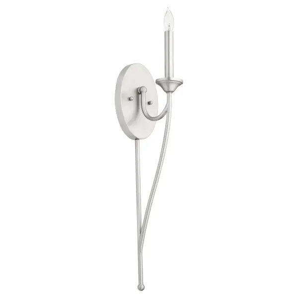 Brooks 1-Light Transitional Wall Sconce in Satin Nickel - Image 1