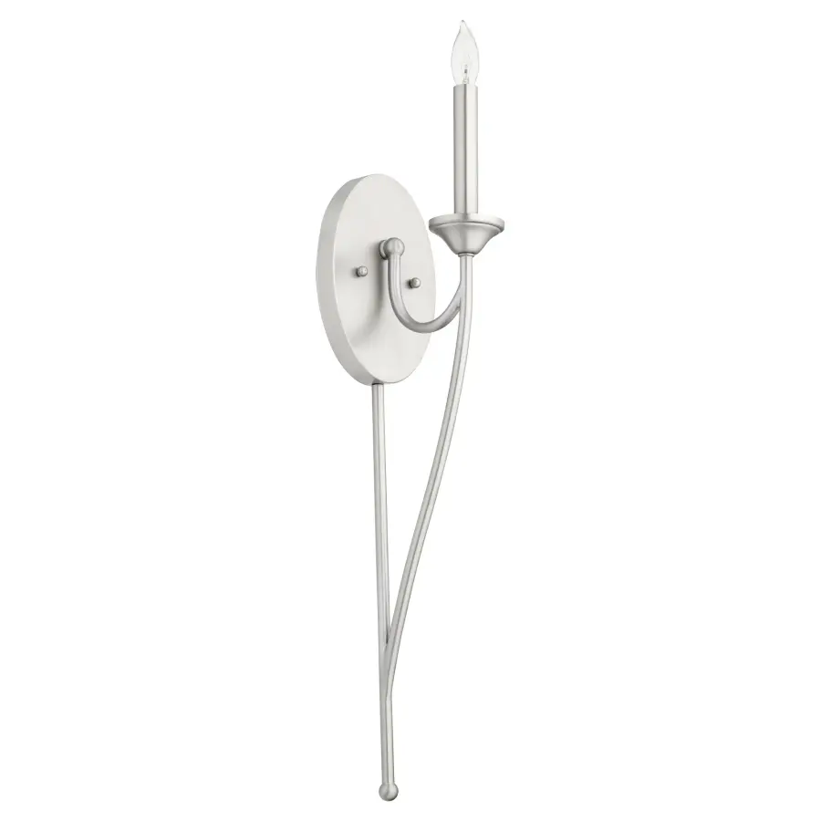 Brooks 1-Light Transitional Wall Sconce in Satin Nickel - Image 1