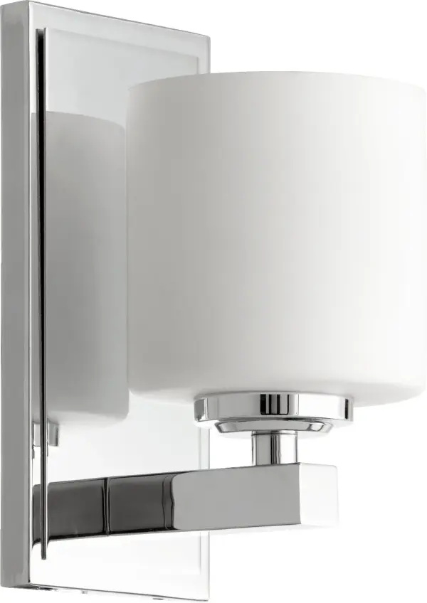 Chrome Transitional Wall Sconce with Satin Opal Glass