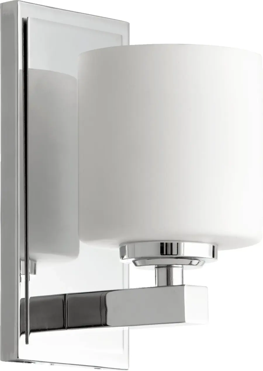 Chrome Transitional Wall Sconce with Satin Opal Glass