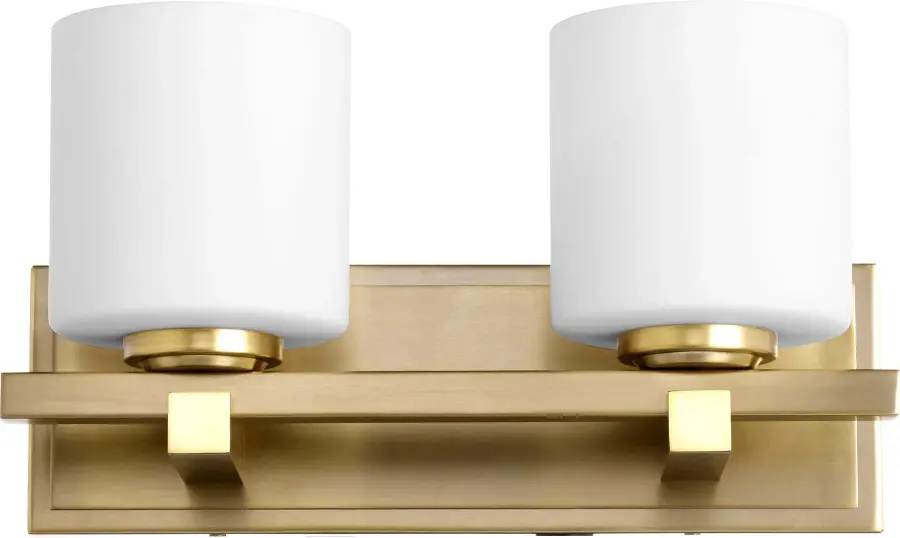 2-Light Aged Brass Vanity Light
