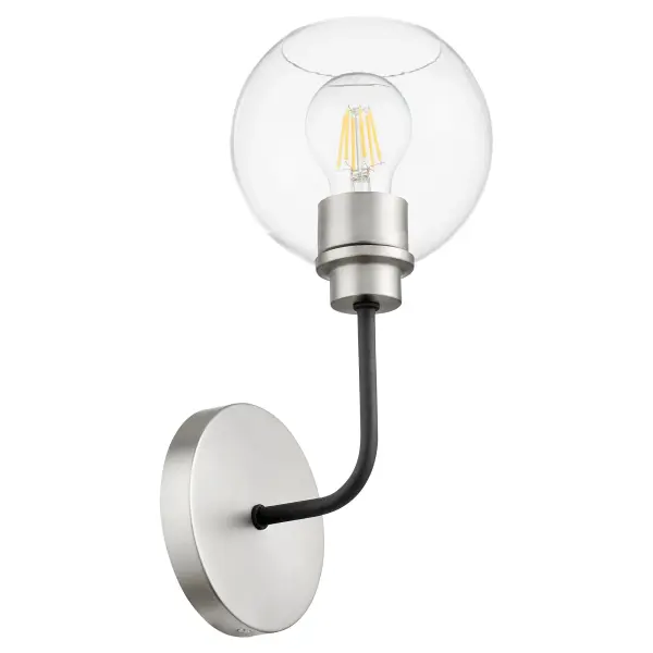 Clarion 1-Light Wall Sconce in Textured Black with Satin Nickel - Image 1