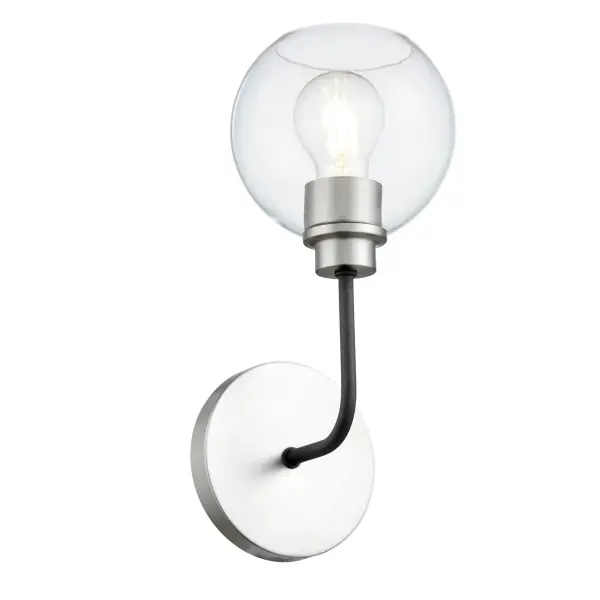 Clarion 1-Light Wall Sconce in Textured Black with Satin Nickel - Image 2