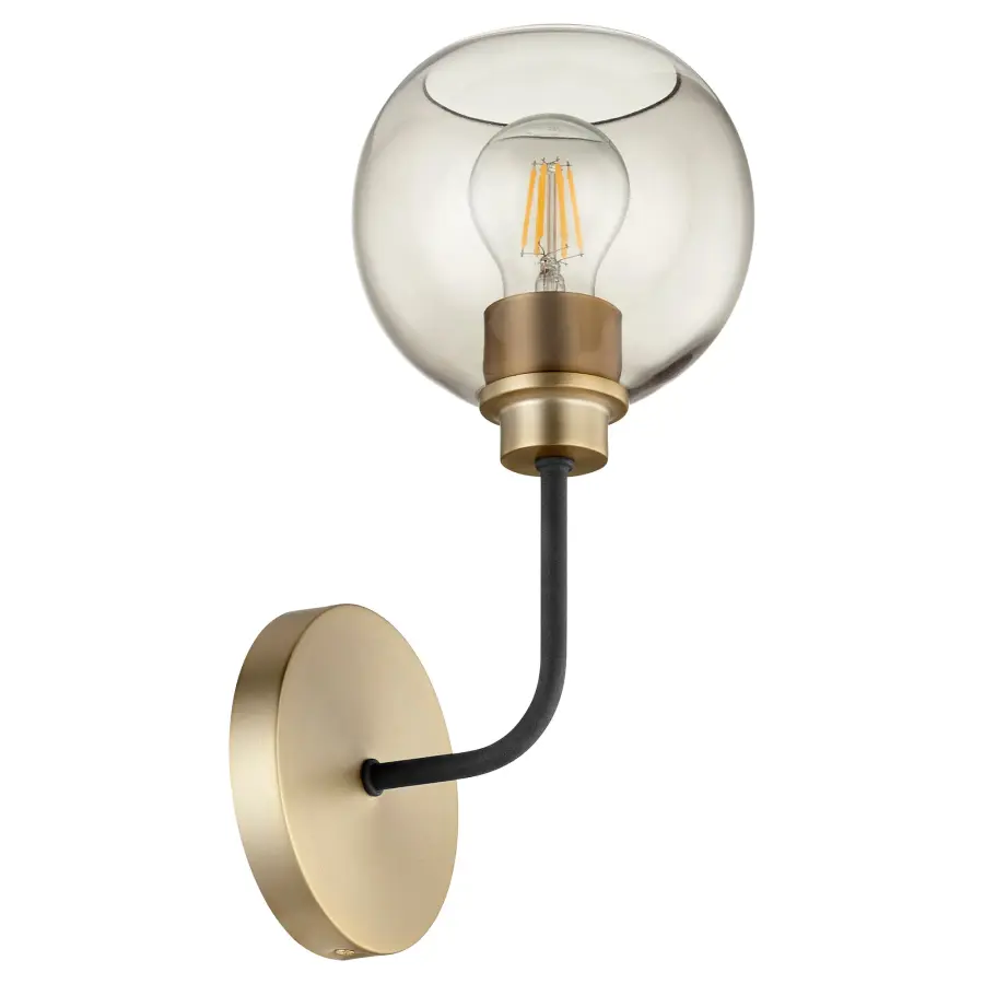Clarion 1-Light Wall Sconce in Textured Black with Aged Brass - Image 1