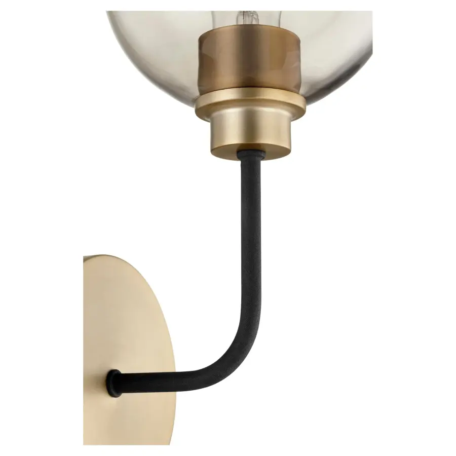Clarion 1-Light Wall Sconce in Textured Black with Aged Brass - Image 2