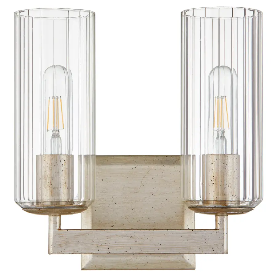 Clean-Lined Transitional Vanity Light with Elegant Silver Finish - Image 1
