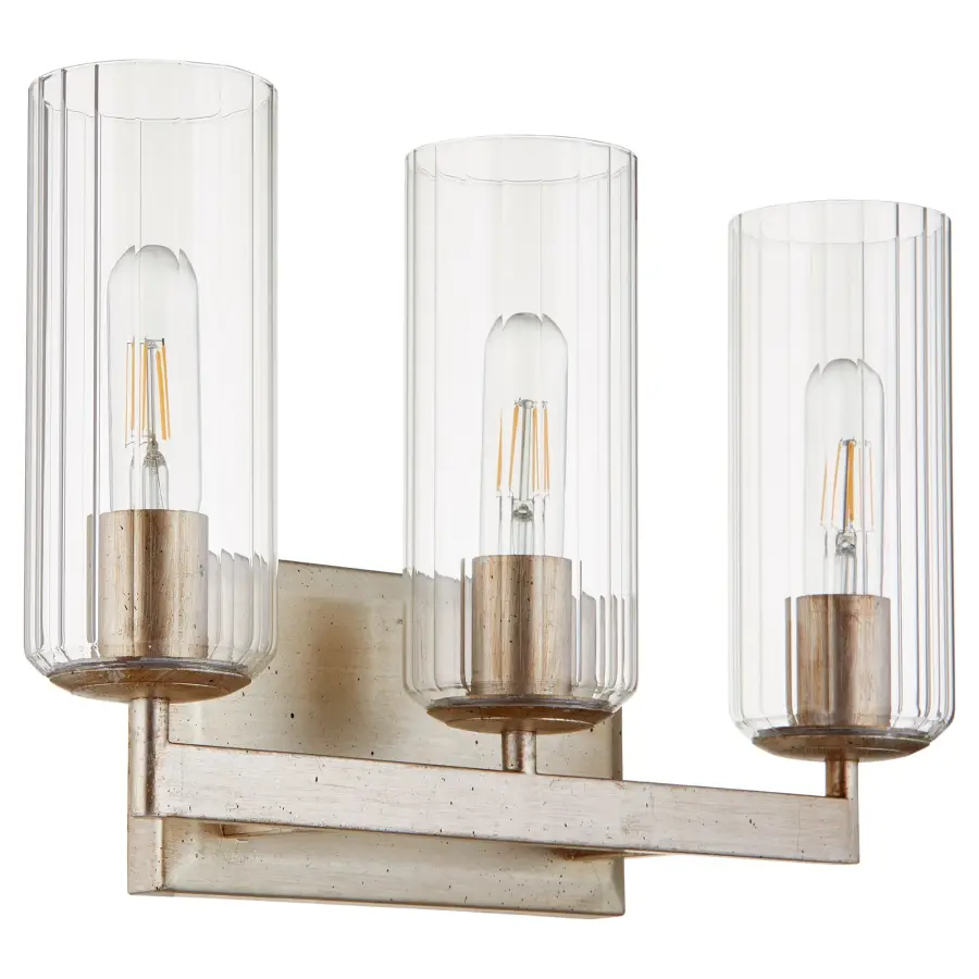 Clean-Lined Transitional Vanity Light with Elegant Silver Finish - Image 1