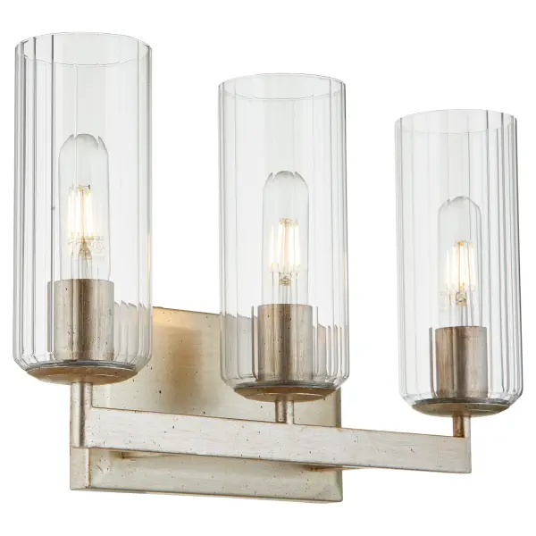 Clean-Lined Transitional Vanity Light with Elegant Silver Finish - Image 2