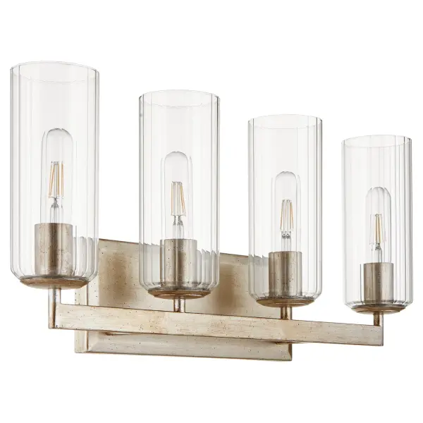 Clean-Lined Transitional Vanity Light with Elegant Silver Finish - Image 1