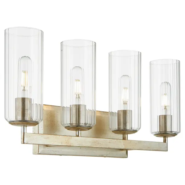 Clean-Lined Transitional Vanity Light with Elegant Silver Finish - Image 2