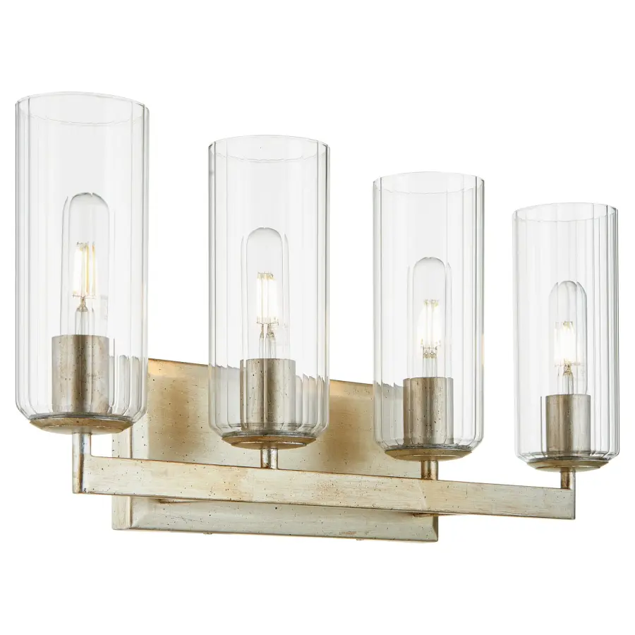 Clean-Lined Transitional Vanity Light with Elegant Silver Finish - Image 2