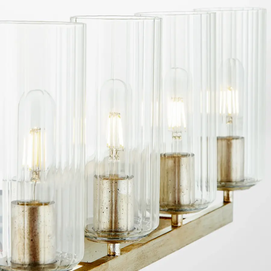 Clean-Lined Transitional Vanity Light with Elegant Silver Finish - Image 3