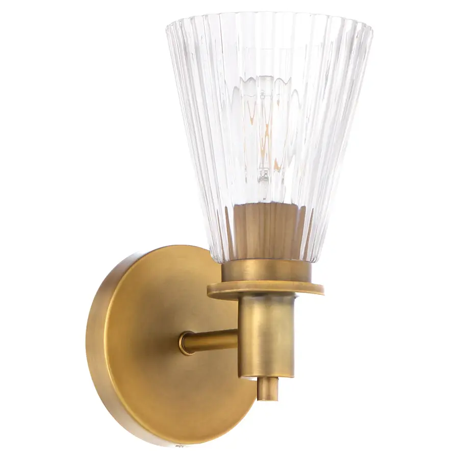 Lawton 1-Light Wall Sconce in Brushed Brass - Image 1