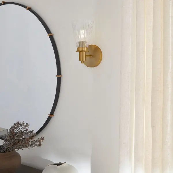 Lawton 1-Light Wall Sconce in Brushed Brass - Image 5