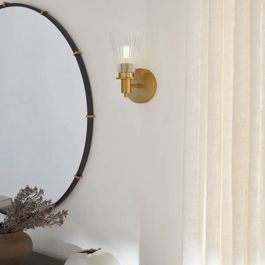 Lawton 1-Light Wall Sconce in Brushed Brass - Image 5