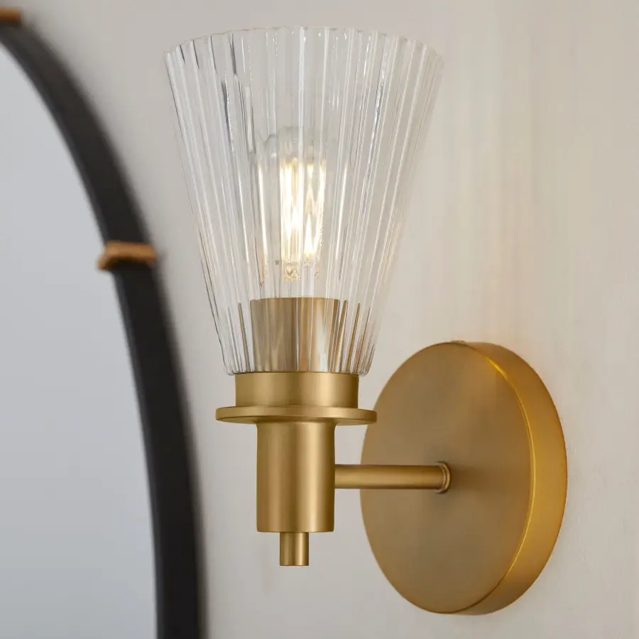 Lawton 1-Light Wall Sconce in Brushed Brass - Image 6