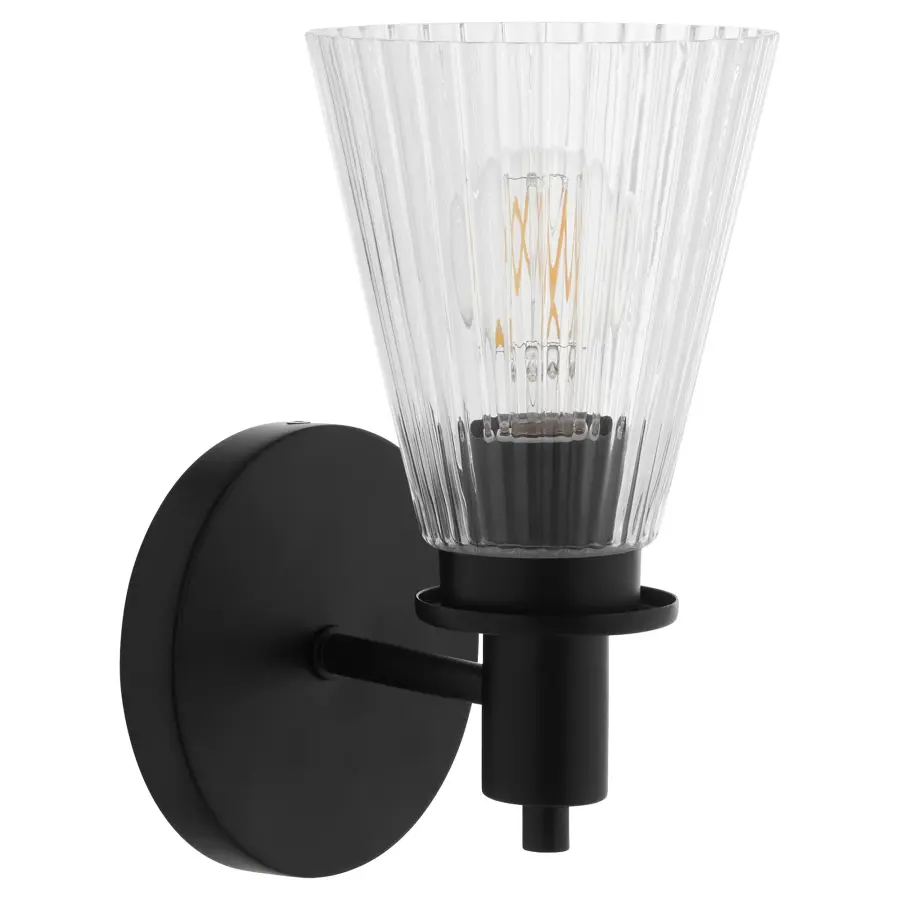 Lawton 1-Light Wall Sconce in Matte Black - Image 1