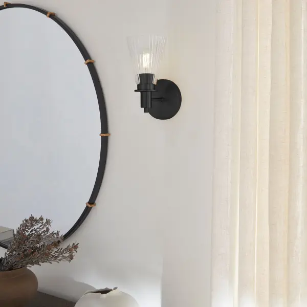 Lawton 1-Light Wall Sconce in Matte Black - Image 5