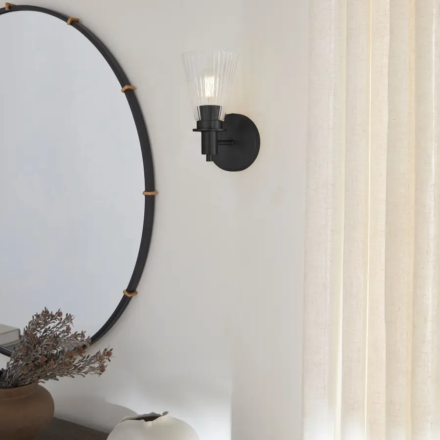 Lawton 1-Light Wall Sconce in Matte Black - Image 5