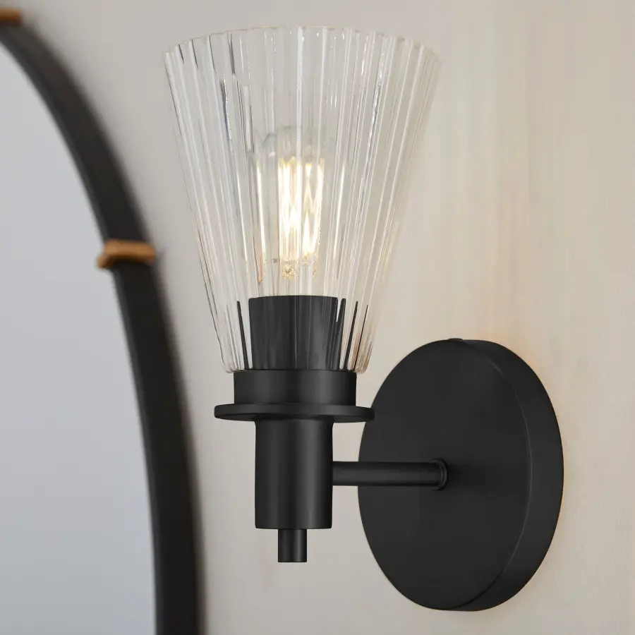Lawton 1-Light Wall Sconce in Matte Black - Image 6