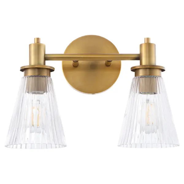 Lawton 2-Light Wall Mount in Brushed Brass - Image 1
