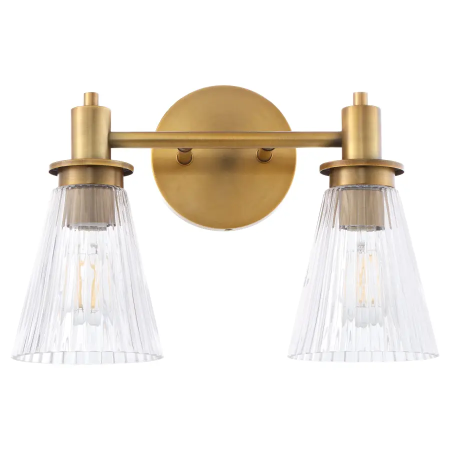 Lawton 2-Light Wall Mount in Brushed Brass - Image 1