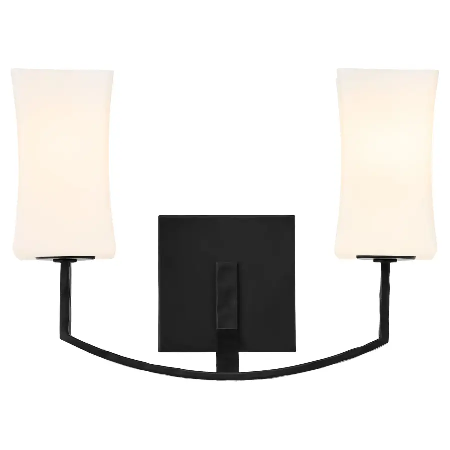 Ayala 2-Light Wall Sconce in Matte Black - Image 2