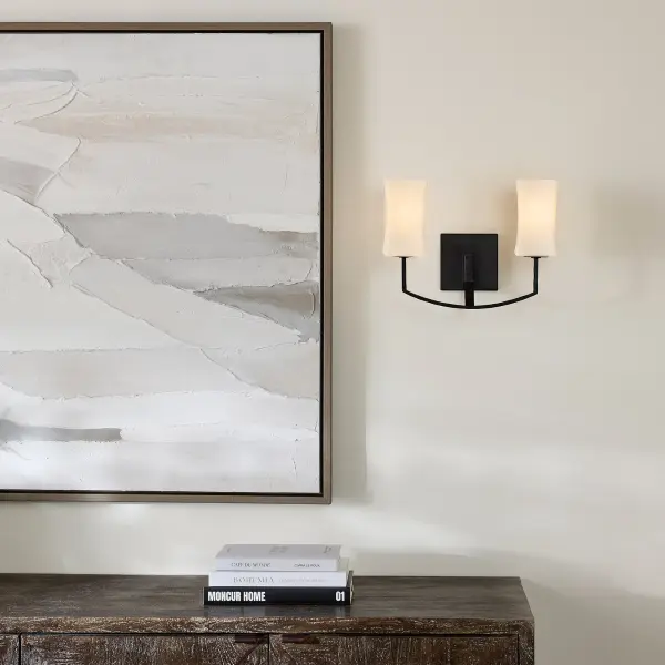 Ayala 2-Light Wall Sconce in Matte Black - Image 5