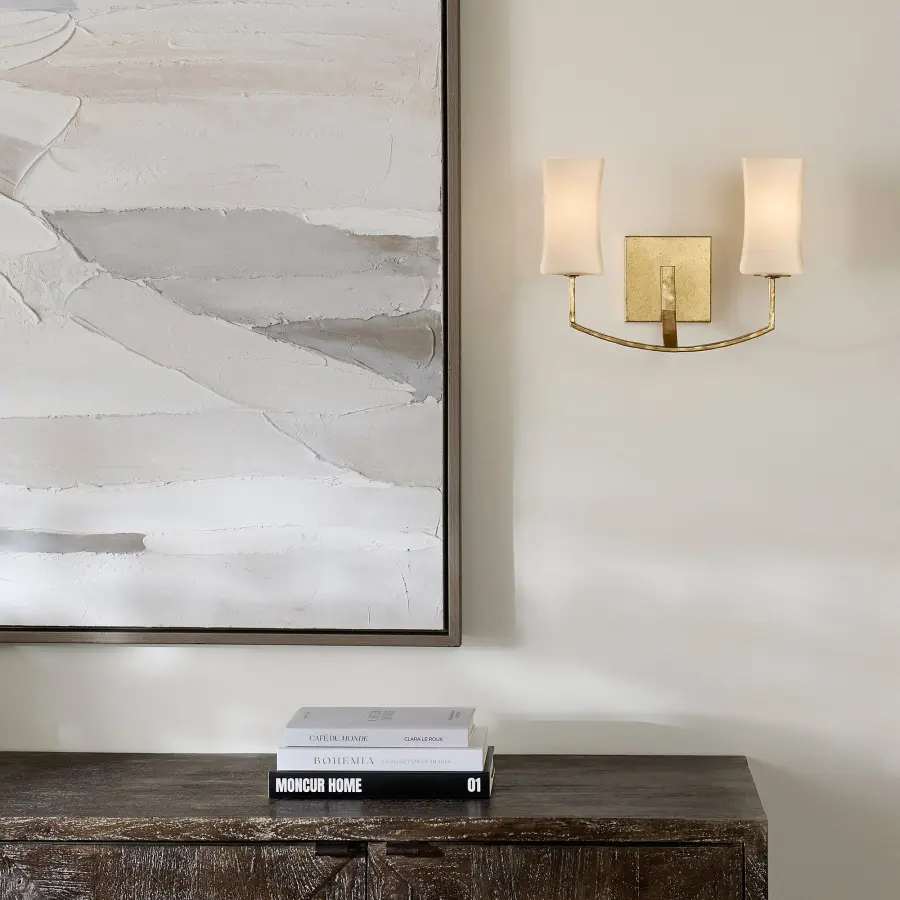 Ayala 2-Light Wall Sconce in Gold Leaf - Image 5